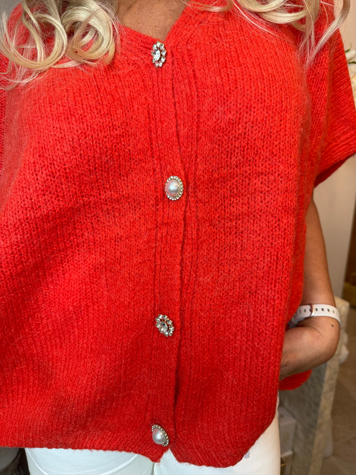 Jewelled button waistcoat