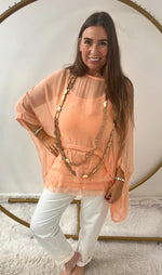 Ruffle double silk top