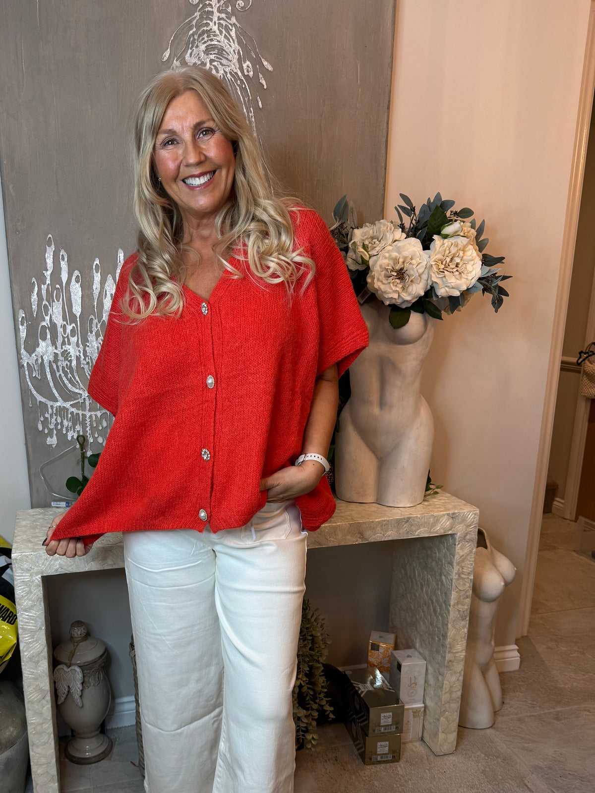 Jewelled button waistcoat