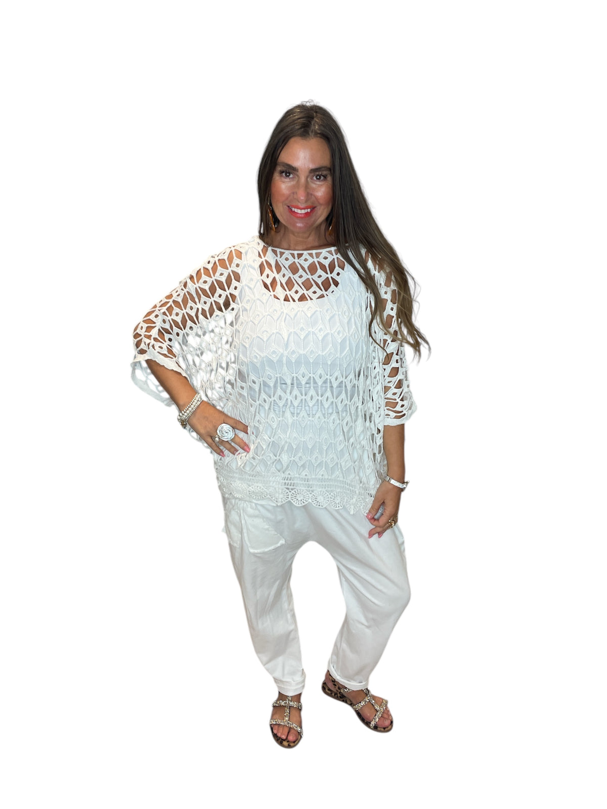 Batwing crochet Top