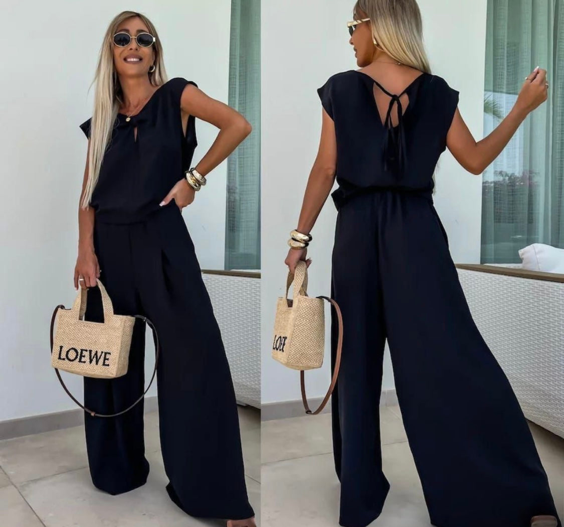 Bow wide leg Suit