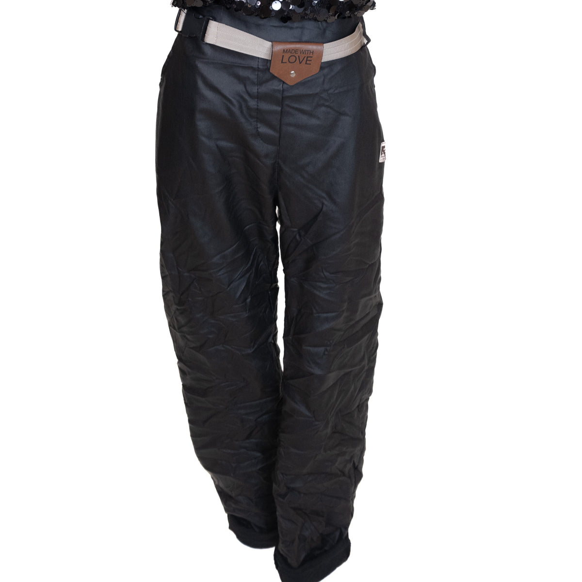 Belted Leather Look Magic Pants