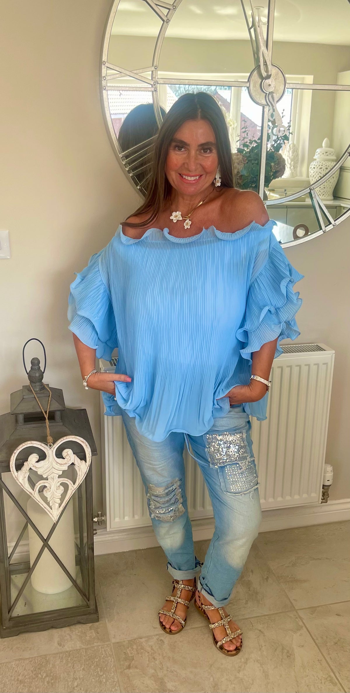 Lux Spanish double frill top
