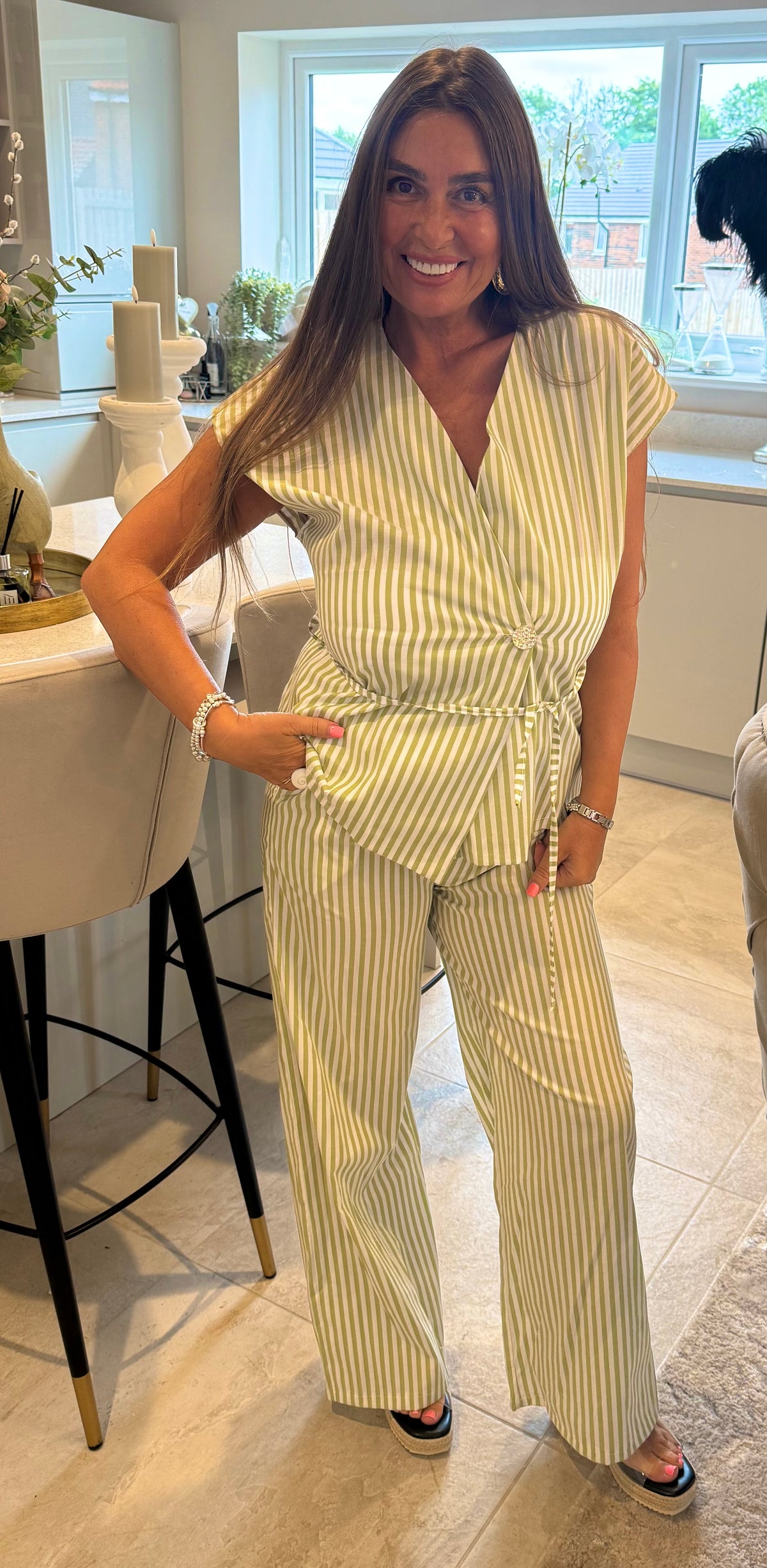 Stripe button Suit