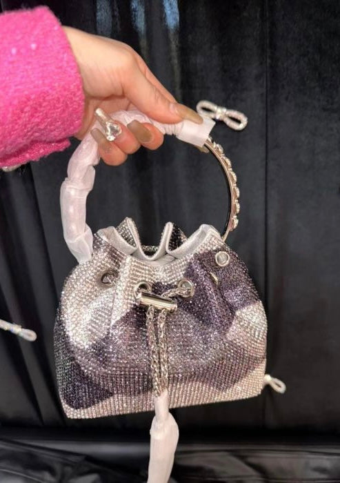 Grey Rhinestone Handbag