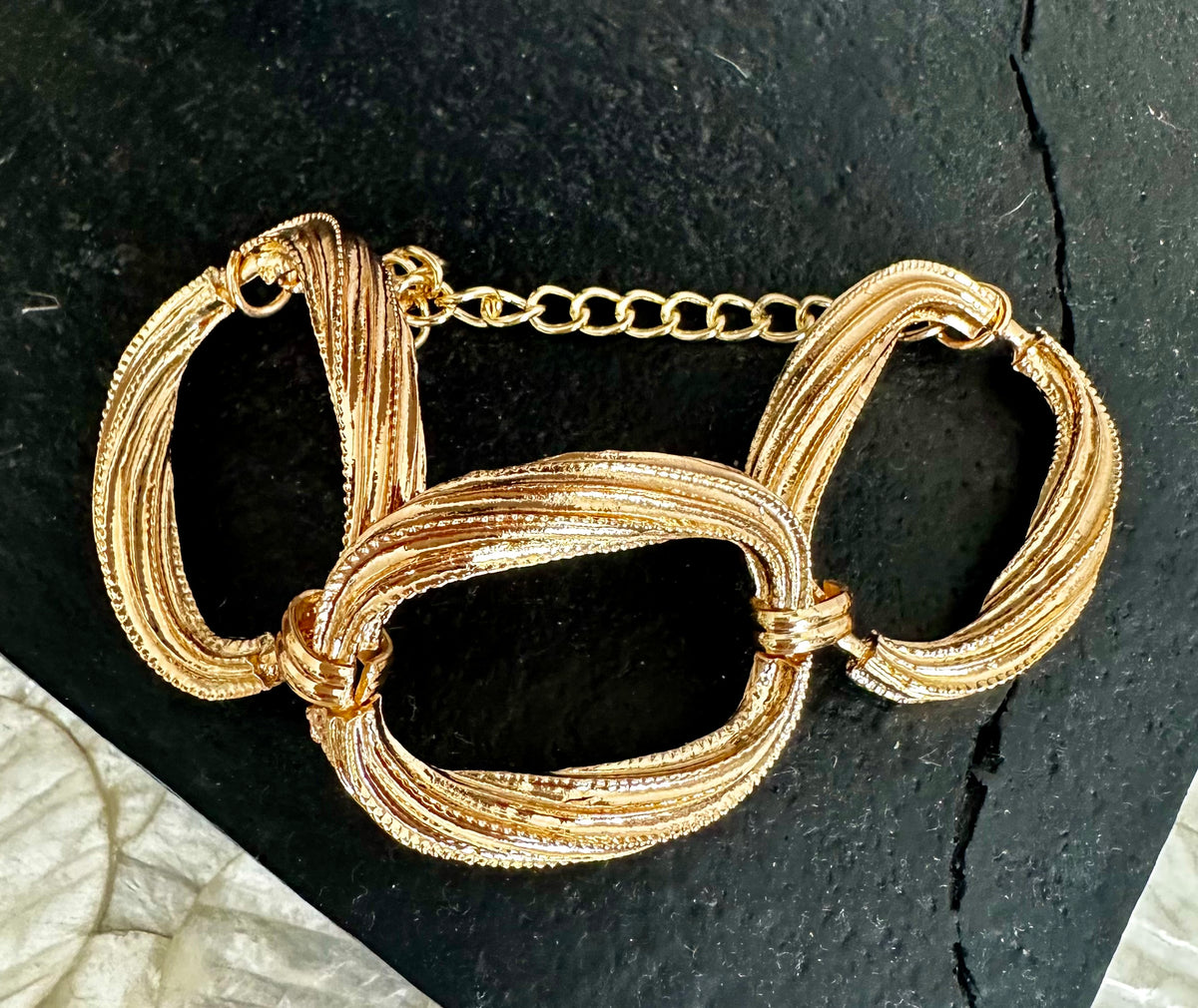 Matching gold set necklace and bracelet