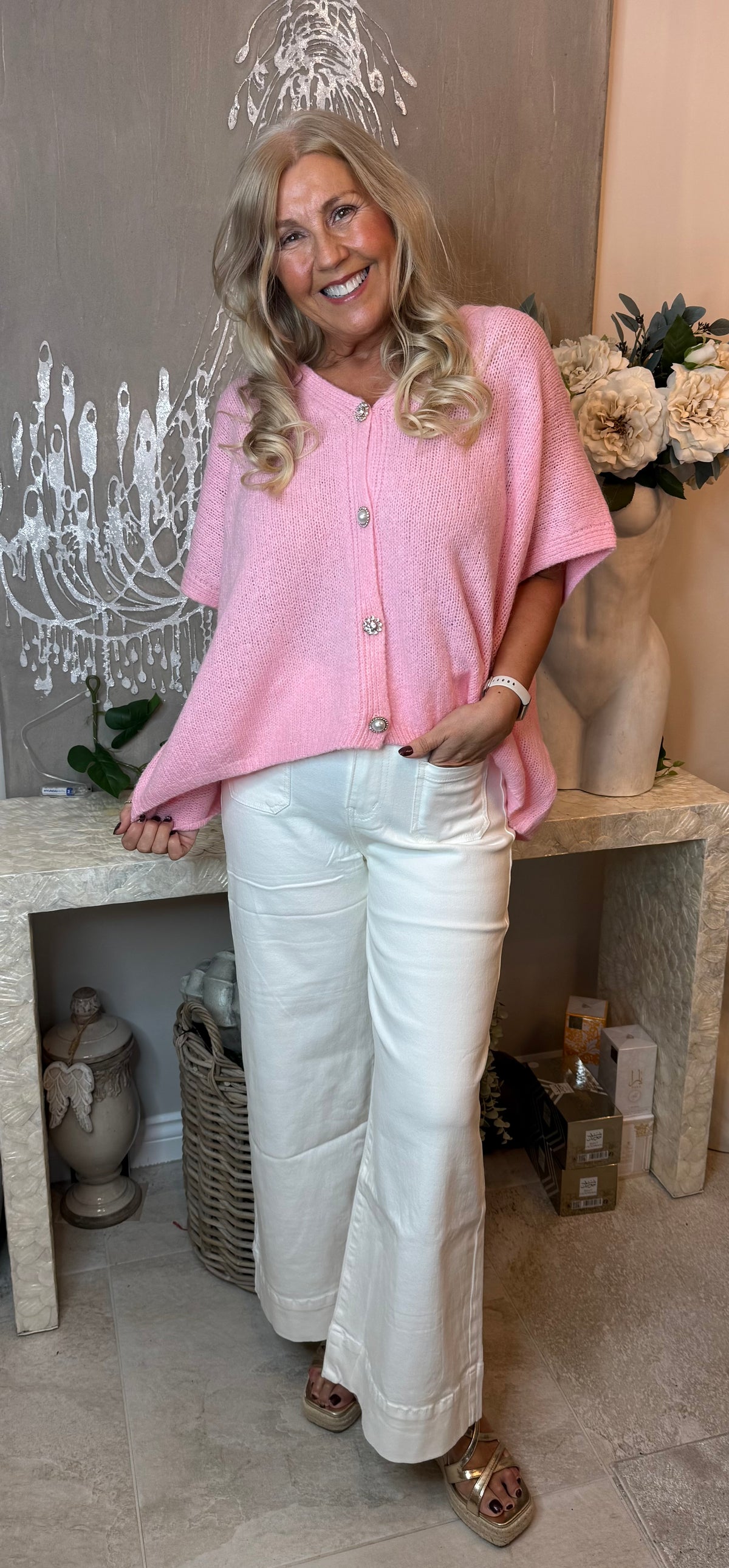 Jewelled button waistcoat