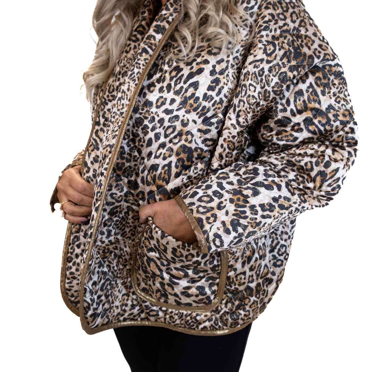 Leopard Gold Trim Jacket