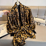 Luxury Leopard Print Satin Feel Scarf