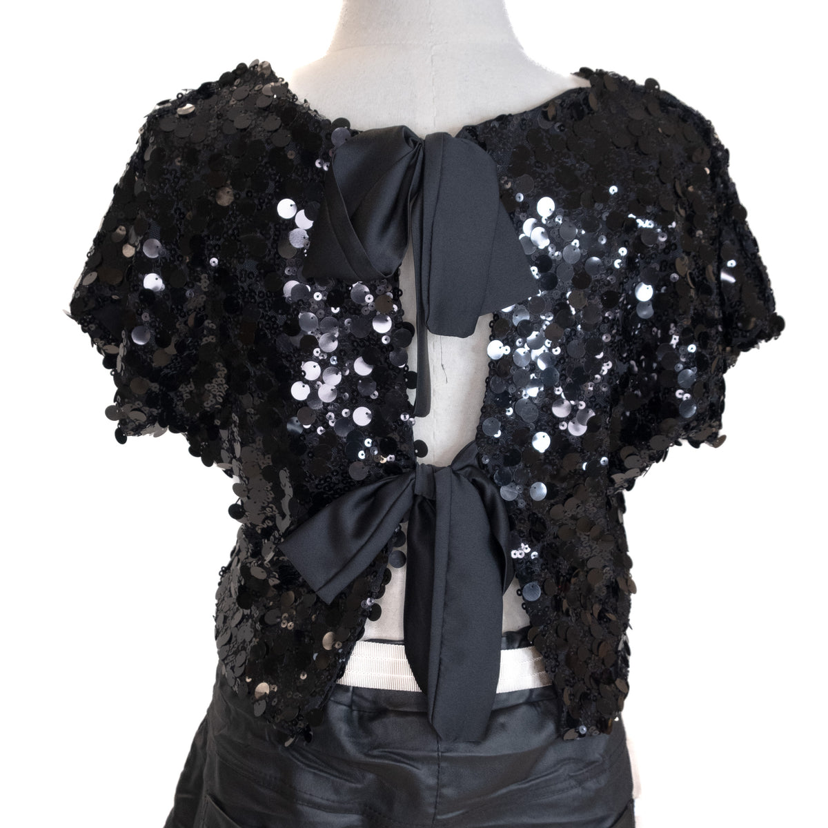 Bow Tie Back Sequin Top