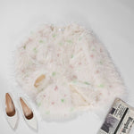 Polka-Dot Shaggy Cape Coat in Pink Mix OFFER ✨✨✨