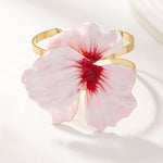 Pink and Red Enamel Floral Cuff Bracelet
