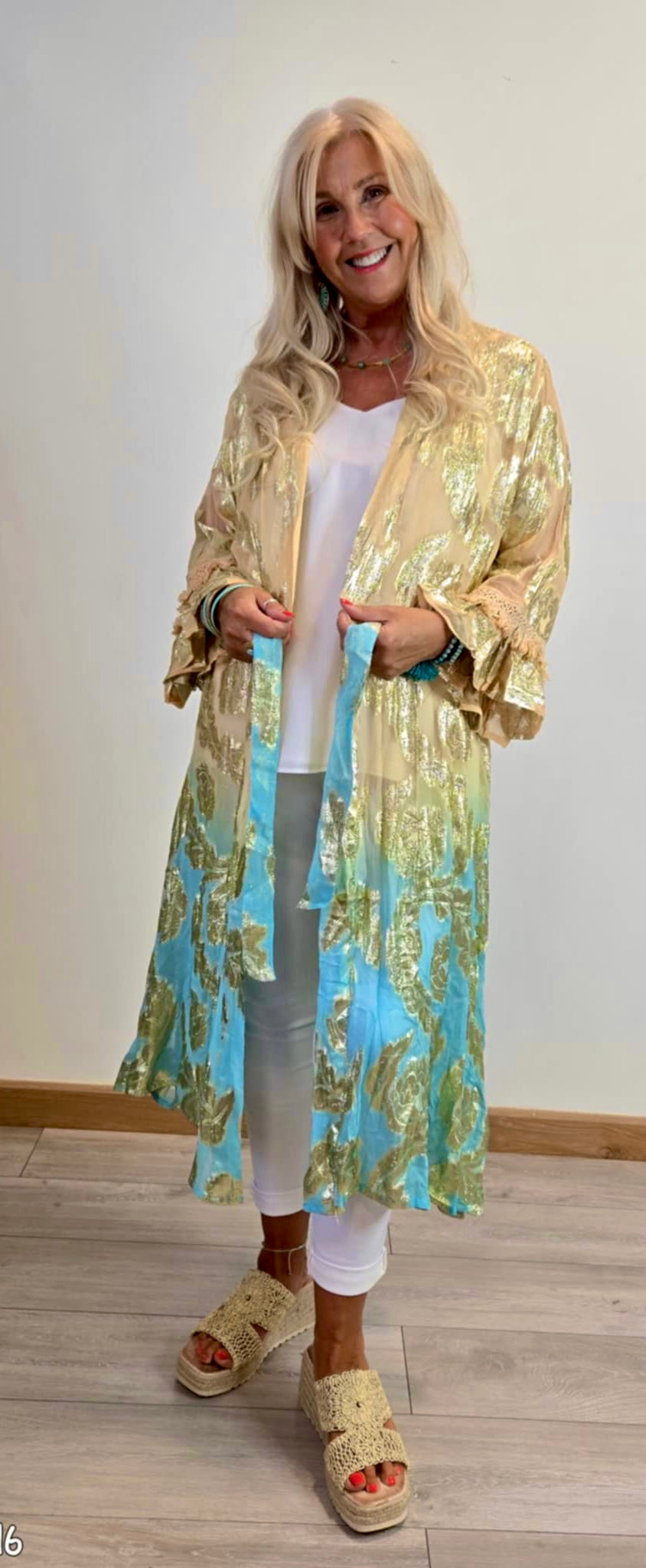 Luxury Kimono New Gold & Blue
