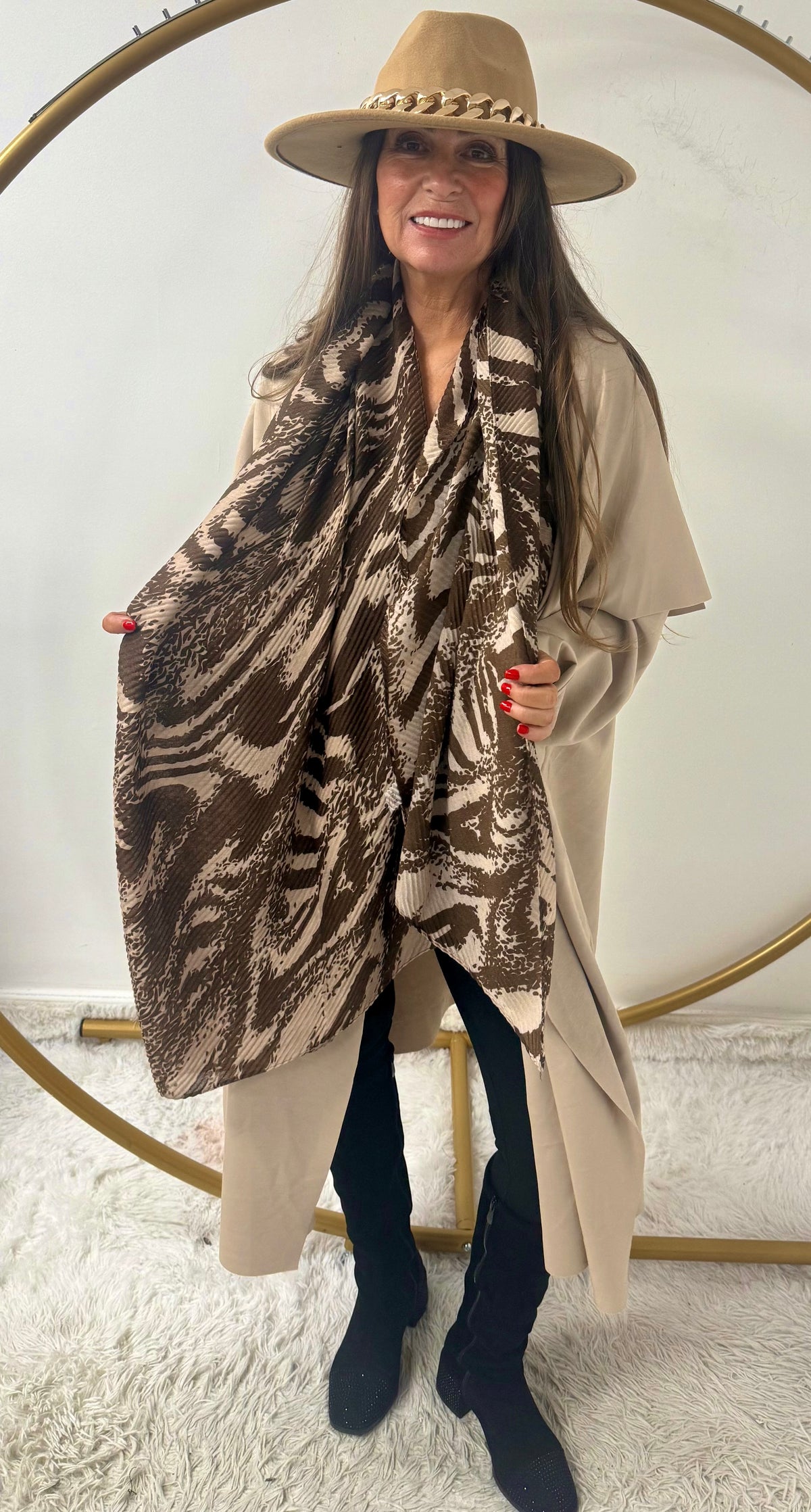Obsession Scarf brown print