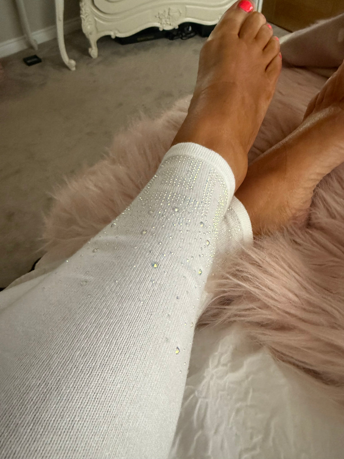 Sparkle edged knitted leggings