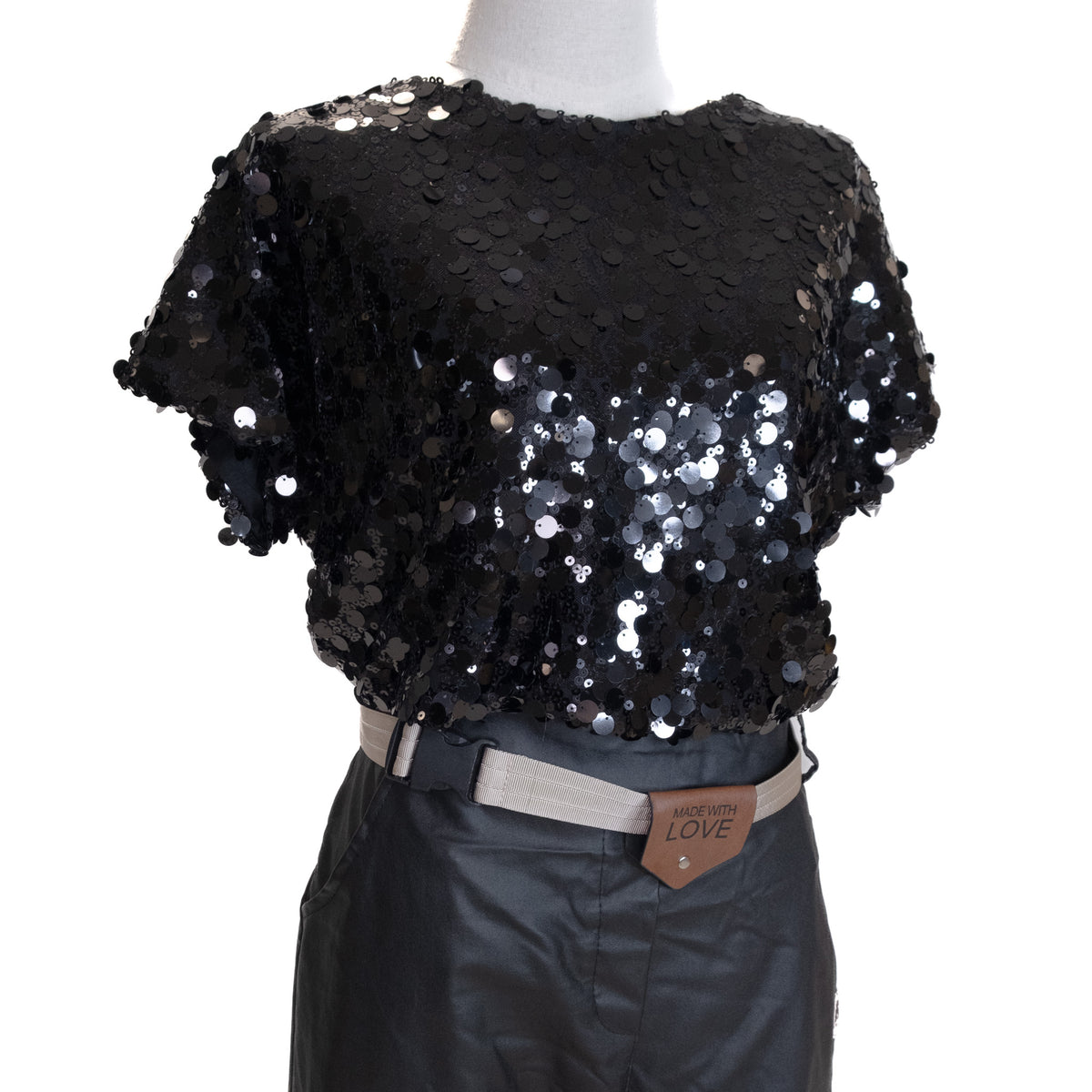 Bow Tie Back Sequin Top