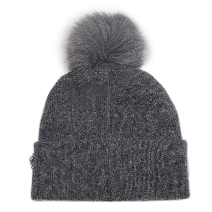 Elegant Pompom Hat with Sparkling Jewels