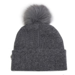 Elegant Pompom Hat with Sparkling Jewels