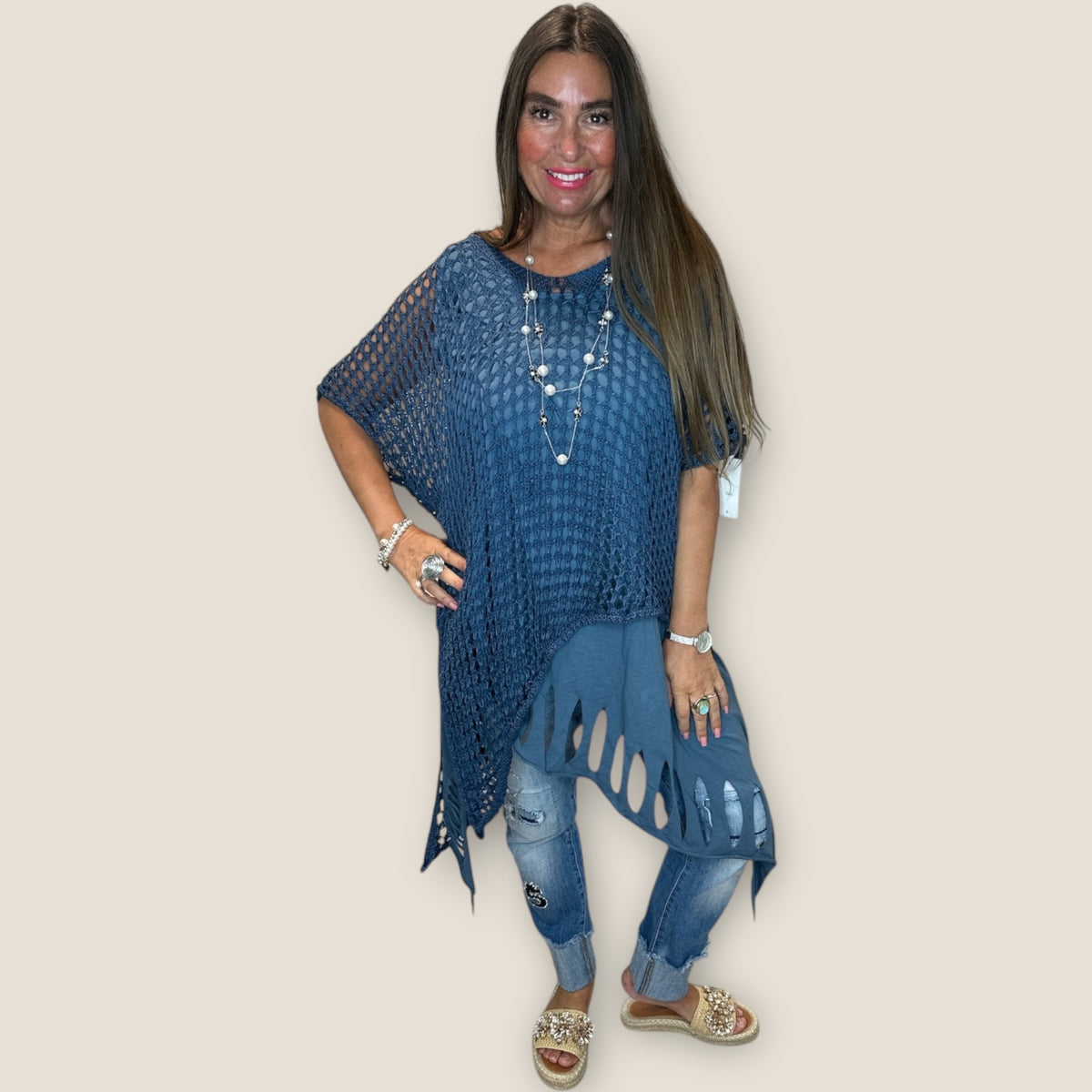 Distressed Knit Tunic