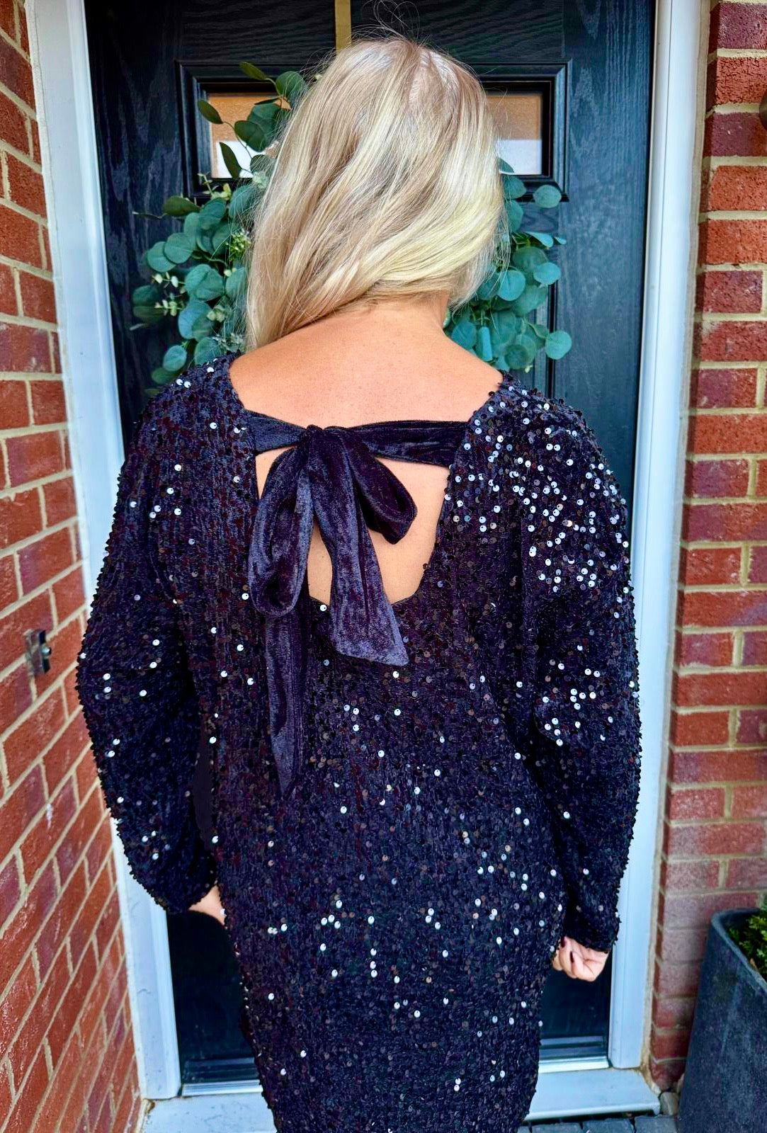 Midnight Black sparkle sequin dress