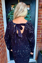 Midnight Black sparkle sequin dress
