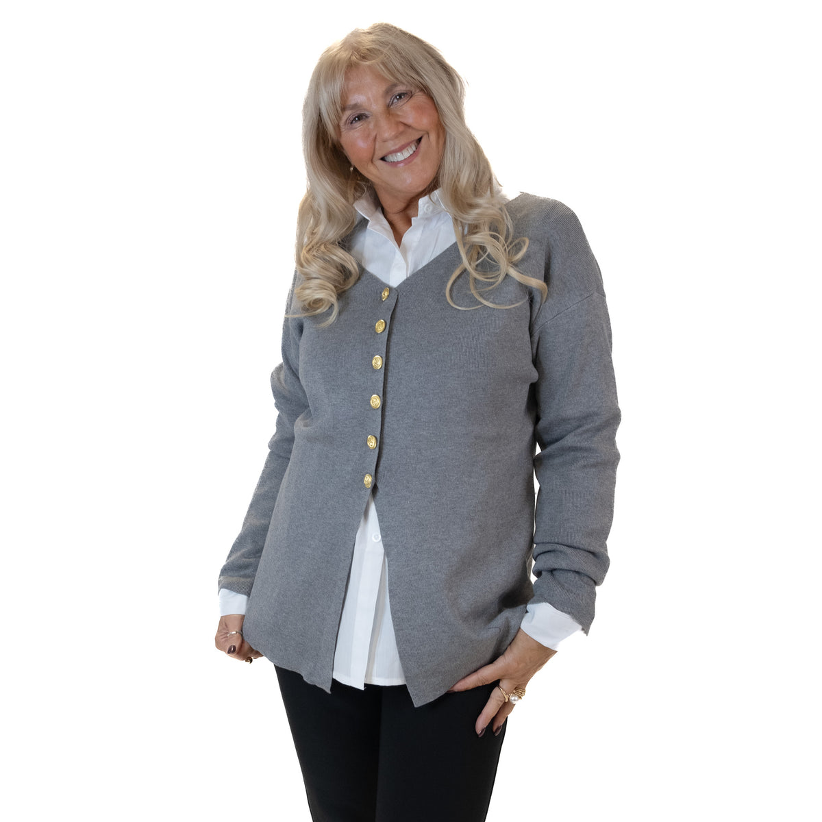 Grey Cardi & Shirt Set