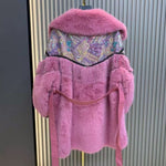 Sequin Amara Chain Embellished Coat in Cream