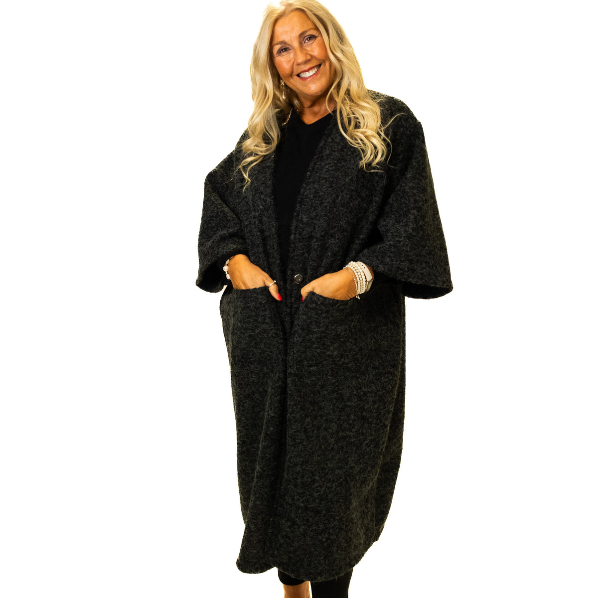 3/4 Sleeve Blanket Coat