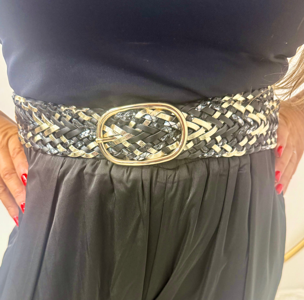 Black & Gold woven belt