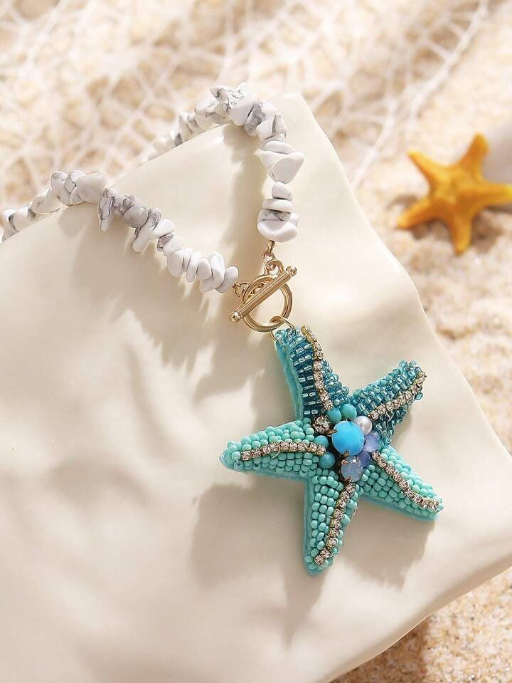 Beautiful Blue Starfish Necklace