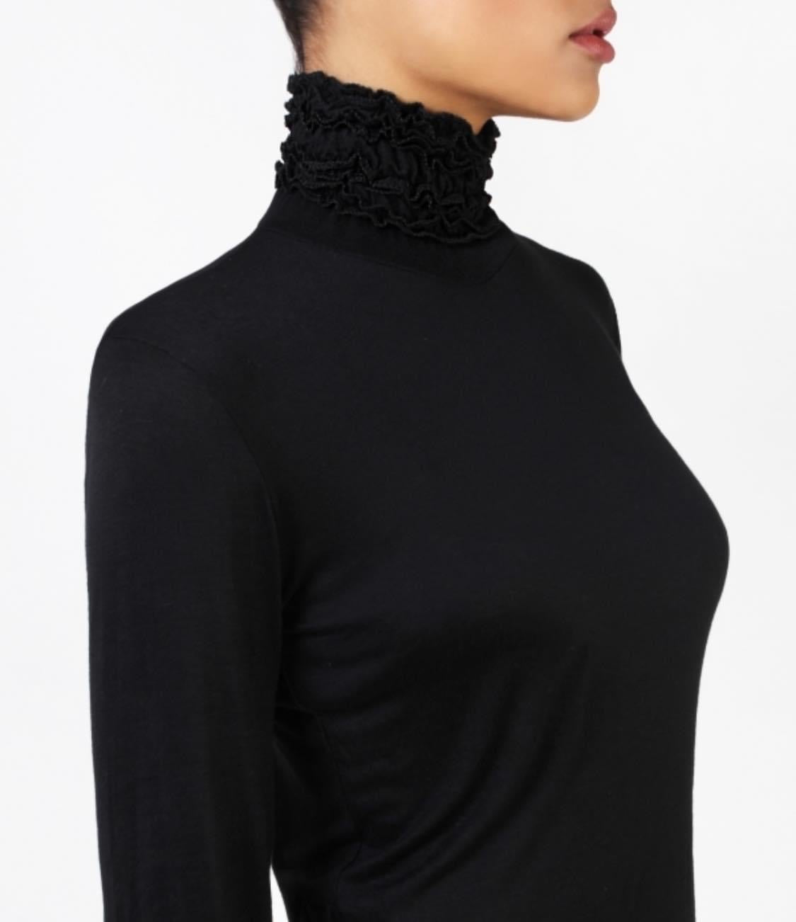 Ruffle Polo Neck