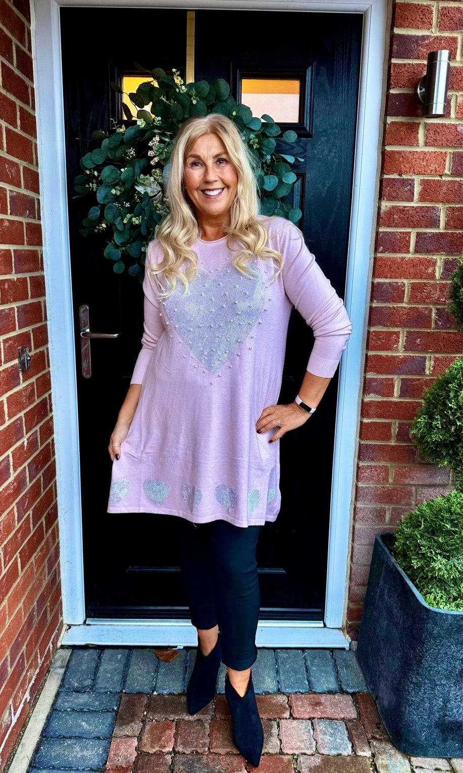 Heart pearl long jumper