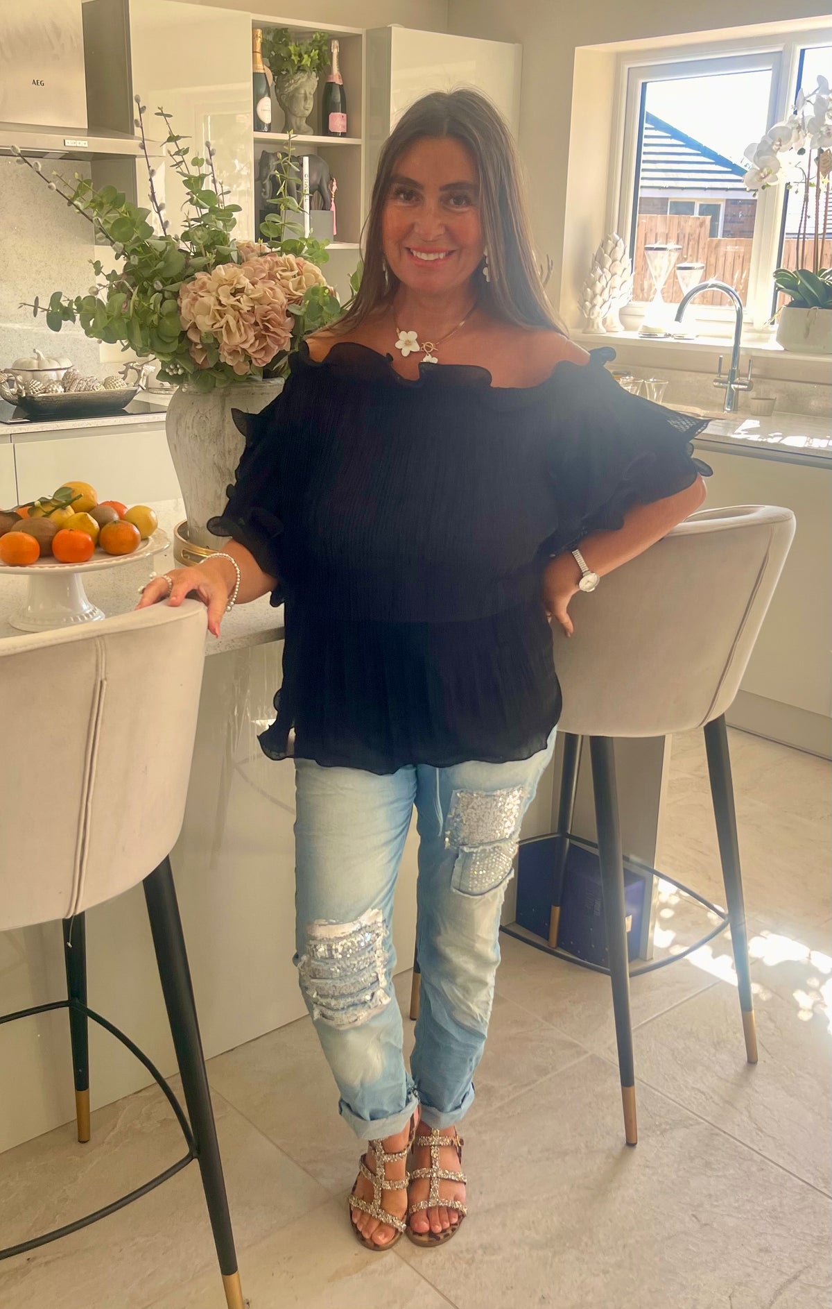 Lux Spanish double frill top