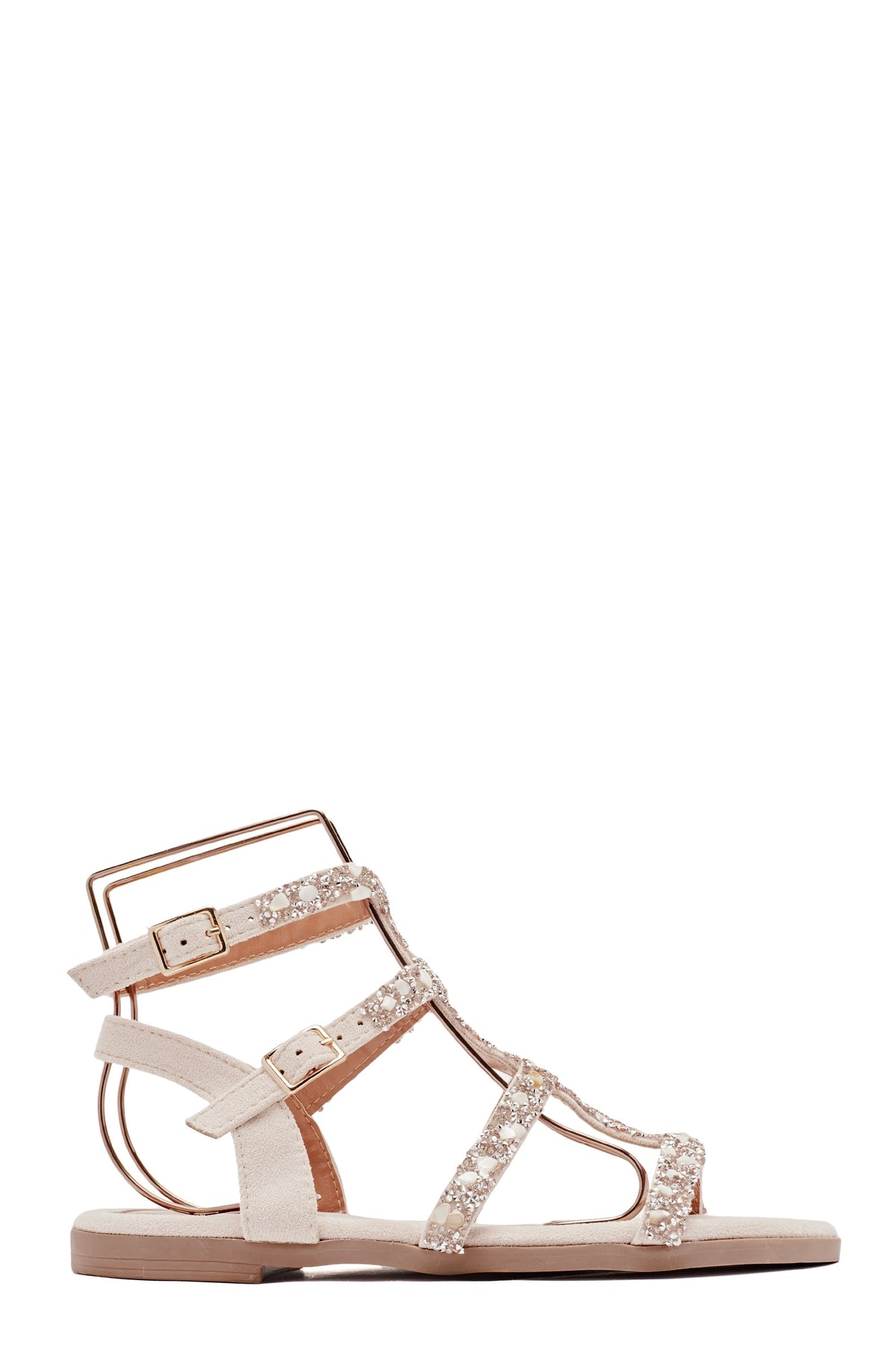 Gladiator Cream Bling Sandals