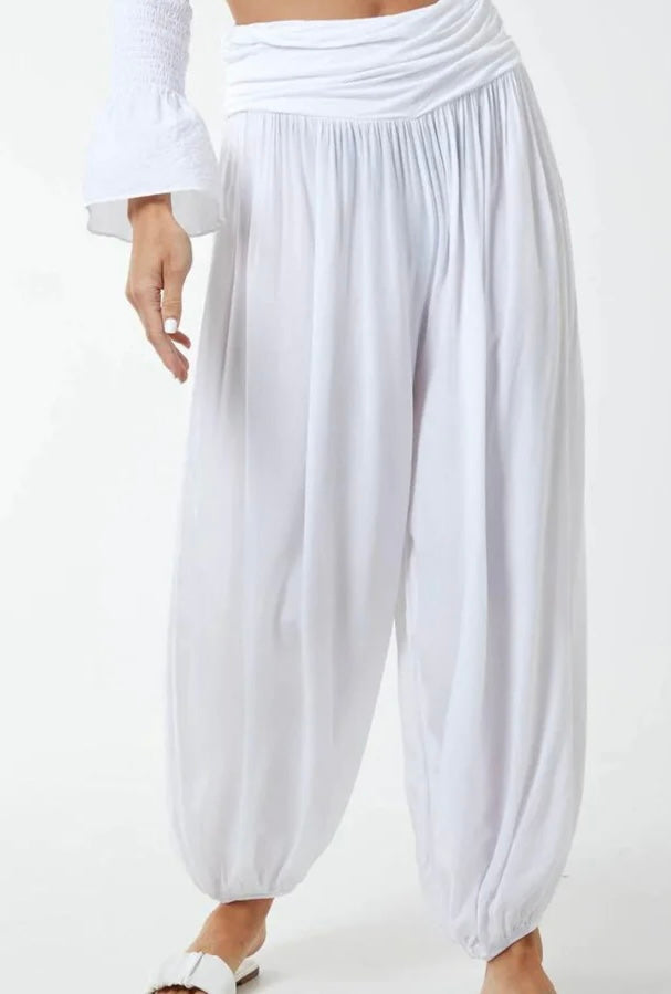 Harem plain Trouser white