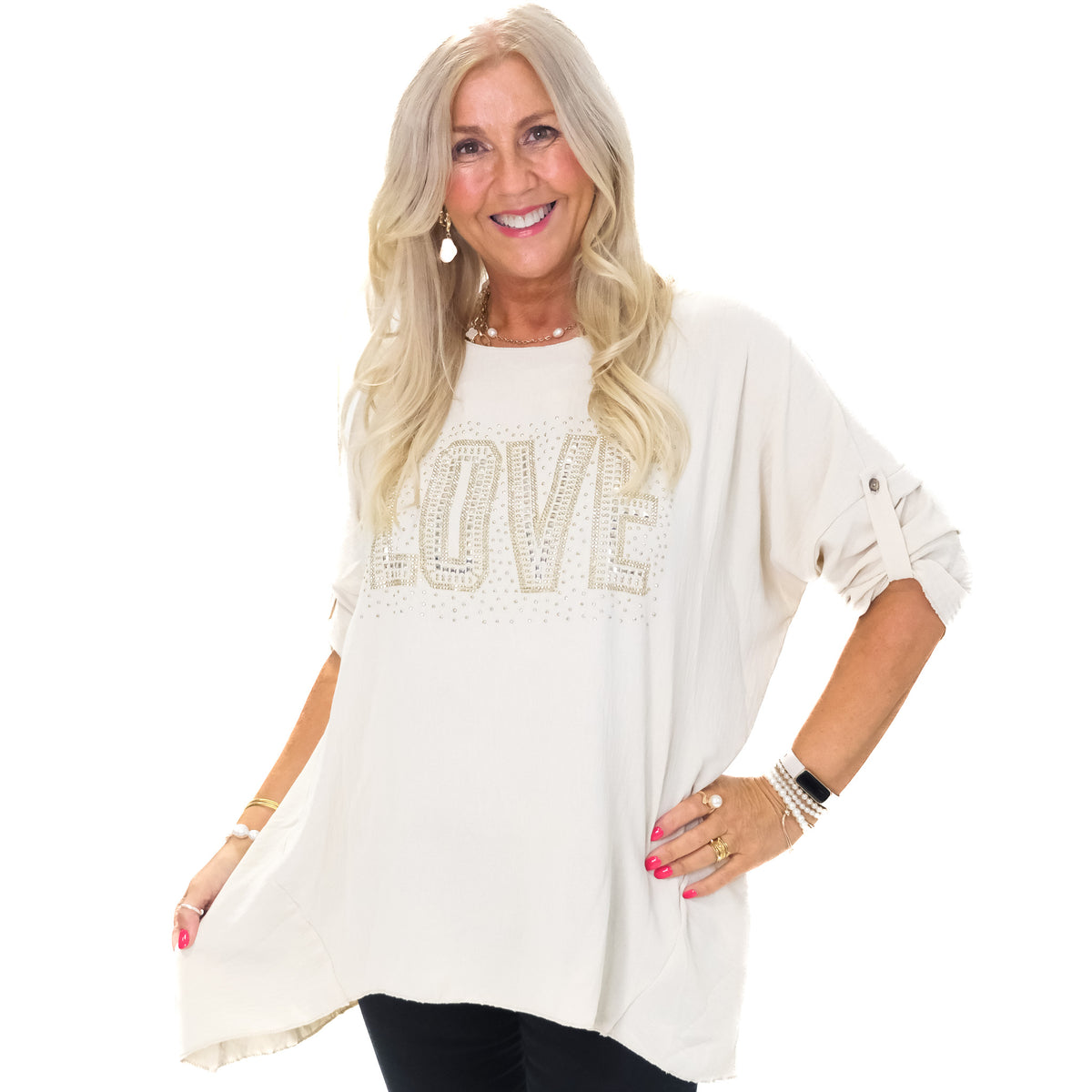 Turn Back Sleeve Love Top