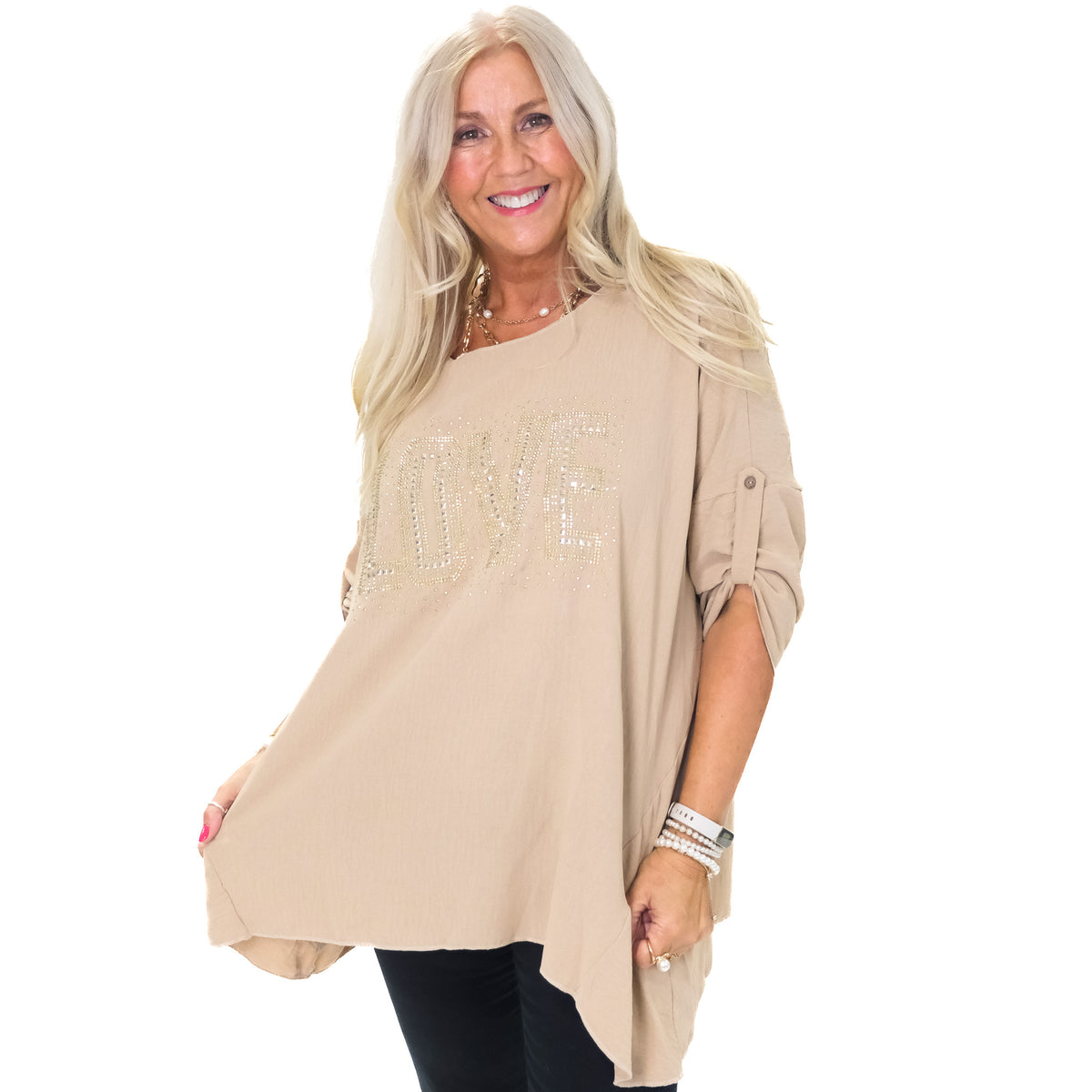 Turn Back Sleeve Love Top