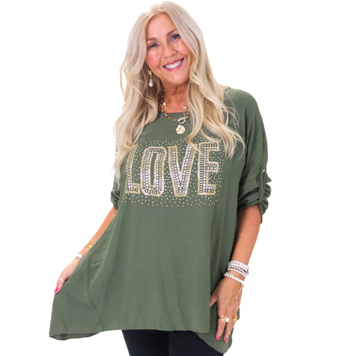 Turn Back Sleeve Love Top