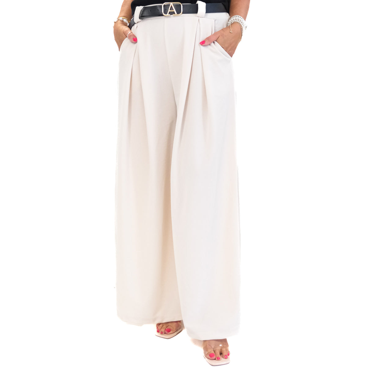 Belted Wide Leg Trousers