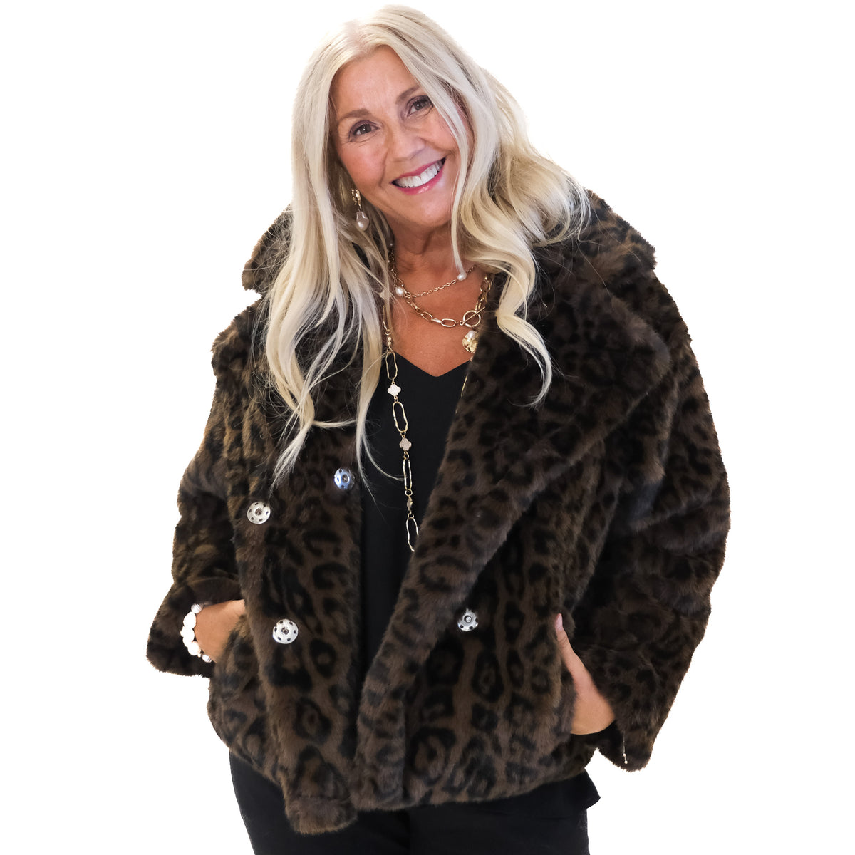 Faux Fur Leopard Jacket