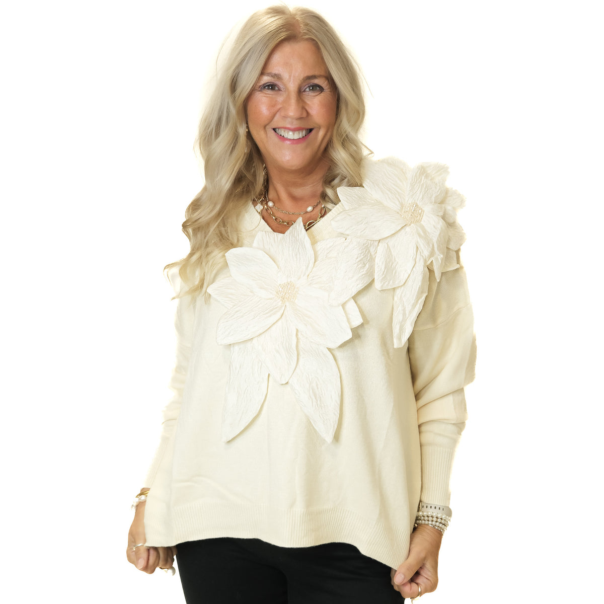 Large Applique Flower Jumper