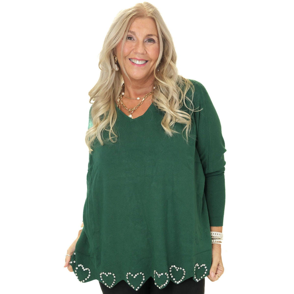 Diamante Heart Trim Jumper