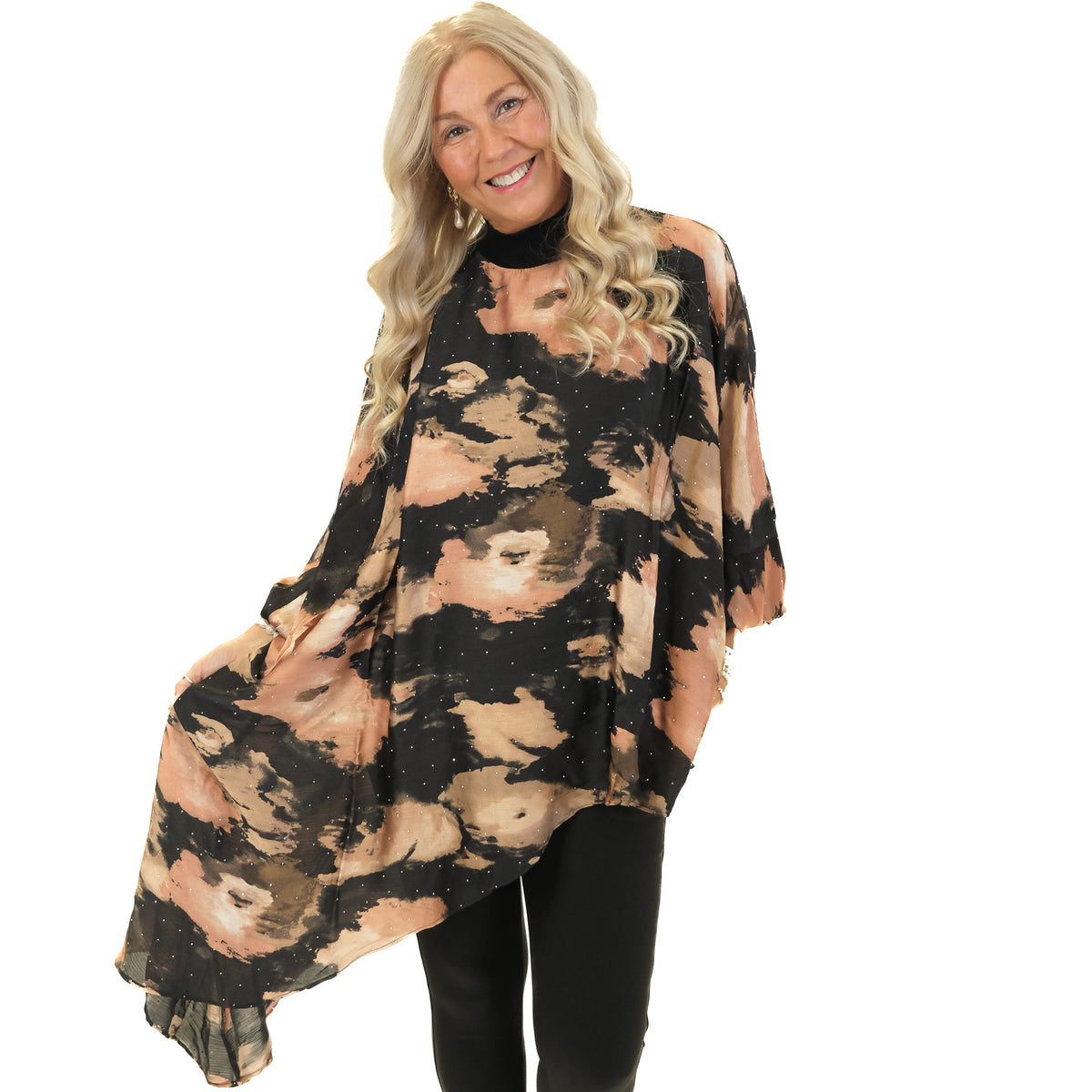 Malissa J Autumnal Sparkle High Neck Tunic