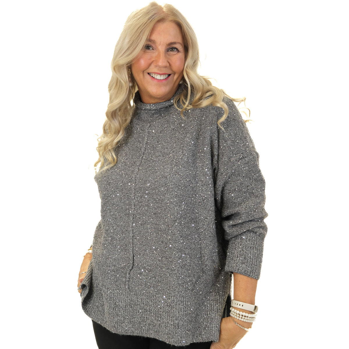 Malissa J Sparkle Roll Neck Jumper