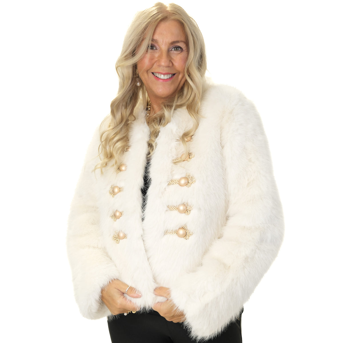 Short Military Faux Fur Jacket