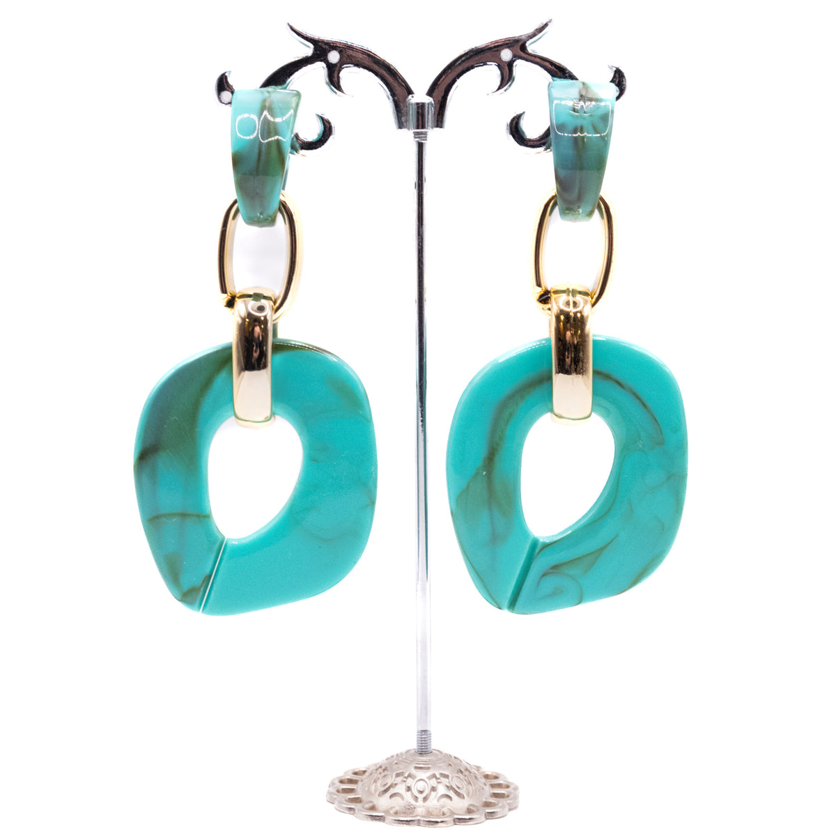 Marble Effect Link Earrings - Malissa J