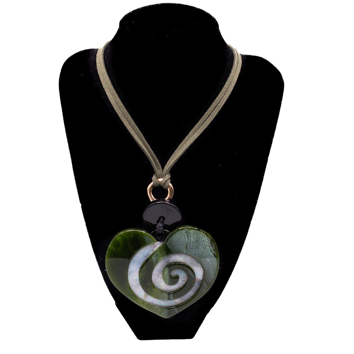 Resin Heart Swirl Necklace - Malissa J