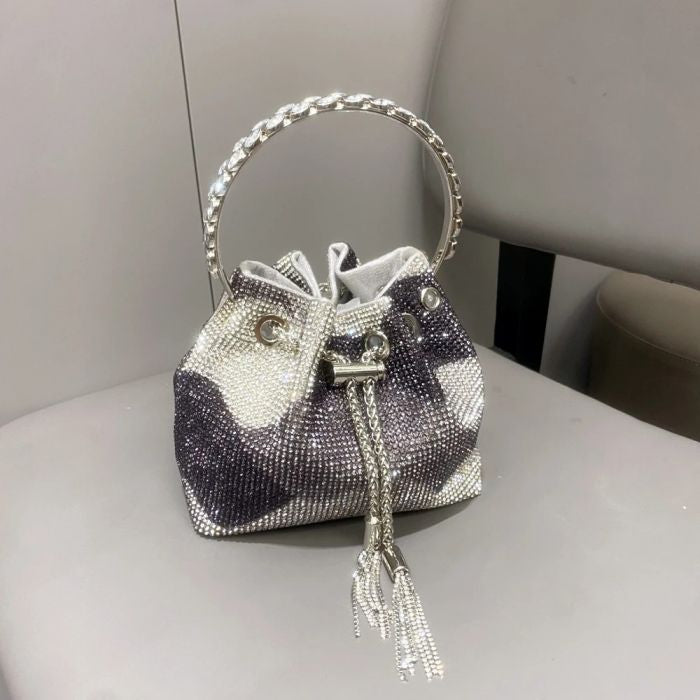 Grey Rhinestone Handbag