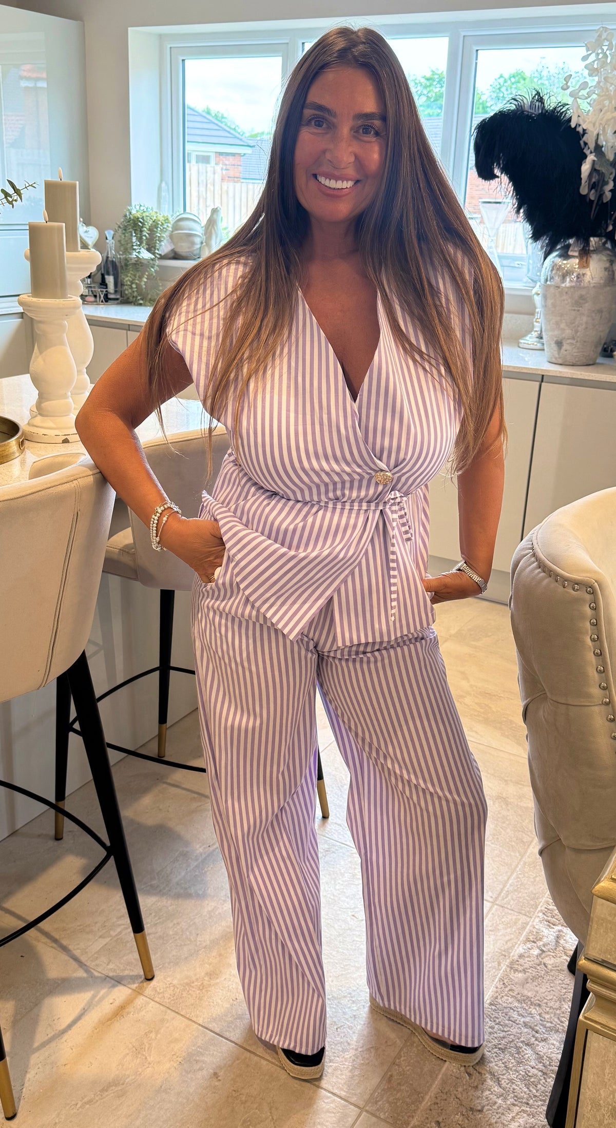 Stripe button Suit
