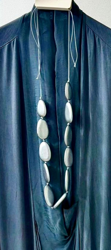 Matt Silver statement necklace